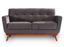 Modern Scandinavian Style Gray Velvet 2 Seater Sofa