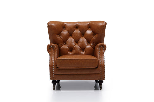 Chesterfield Aviation Armchair Brown Vintage PU Leather