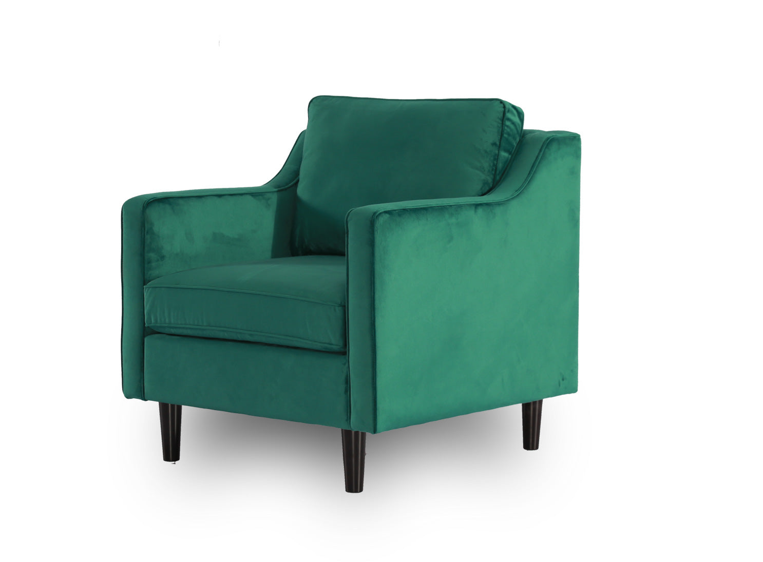 Scandinavian Style Green Velvet 1 Seater Sofa