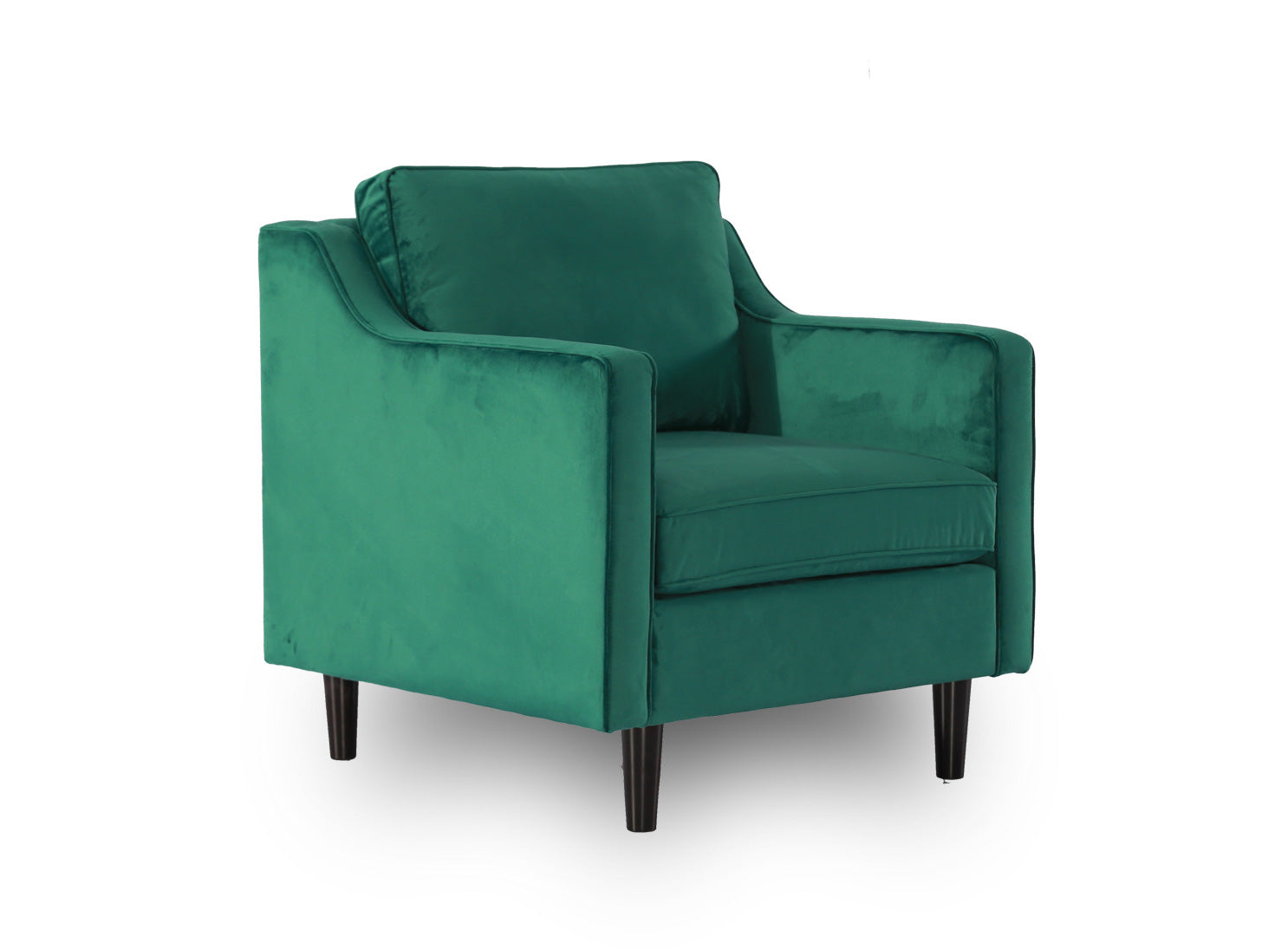 Scandinavian Style Green Velvet 1 Seater Sofa