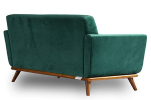Modern Scandinavian Style Green Velvet 2 Seater Sofa