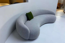 Slate Grey Boucle Curved Sofa
