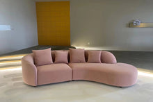 Large Curved 3 Seater Sofa Pink Velvet Made To Order FREE UK Delivery