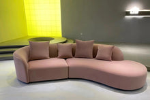 Large Curved 3 Seater Sofa Pink Velvet Made To Order FREE UK Delivery
