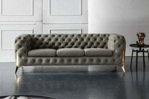 Chesterfield 3 Seater Sofa Luxurious Premium Faux Nubuck Leather