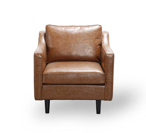 Scandinavian Retro Style Tan 1 Seater Sofa Premium Quality PU