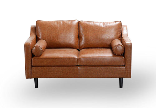 Scandinavian Retro Style Tan 2 Seater Sofa Premium Quality PU